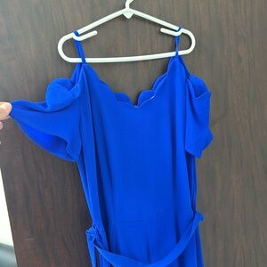 Monteau Blue Wide Leg Jumpsuit, Size S